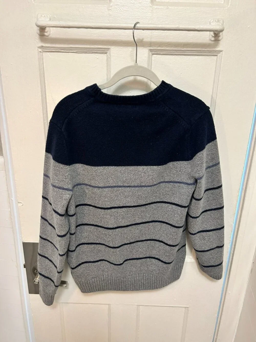 Blue and Grey Striped Banana Republic Sweater